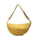 Minimalist yellow canvas crescent crossbody bag, casual daily shoulder bag for women. - Yellow