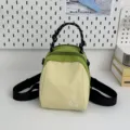 Lightweight canvas backpack women shell bag casual shoulder bag travel daypack green and beige - Yellow
