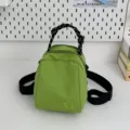 Casual mini canvas backpack for women, multi-functional shoulder bag, stylish green travel daypack. - Green