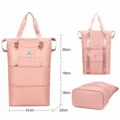 Grande borsa da viaggio pieghevole rosa borsa portaoggetti multistrato con misure. - Rosa