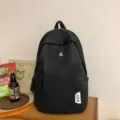 Schwarzer lässiger Rucksack mit großem Fassungsvermögen für Schule und Alltag. - Schwarz