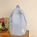 Hellblauer Studentenrucksack, minimalistischer Freizeittagesrucksack mit Reißverschluss. - Blau