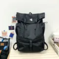 Large capacity waterproof backpack men outdoor travel sports training high school student bookbag - Black