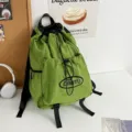 Sac à dos à cordon vert léger décontracté grande capacité voyage sport sac d'école - S / Vert