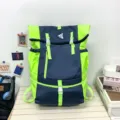 Large capacity color-block backpack men outdoor sports mountaineering travel school bag - Teal