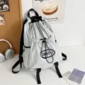 Sac à dos à cordon gris clair, sac de jour décontracté pour les voyages, l'école et le sport. - S / Gris