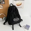 Sac a dos a cordon noir leger decontracte sac de jour grande capacite sac d ecole quotidien - S / Noir