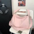Rosa lässige große Reise-Umhängetasche, minimalistische wasserdichte Sport-Fitness-Tasche. - Rosa