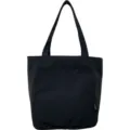 Black canvas tote bag, minimalist style, large capacity shoulder bag for commuting. - Regular Fit / Black