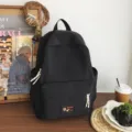 Black casual small backpack for women, versatile commuter travel school bag variant. - L / Black
