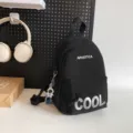 Black nylon small backpack casual chest bag multi-functional shoulder bag for daily outdoor use. - Black + Astronaut