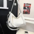Lässige weiße Crossover-Tasche mit großer Kapazität für Alltag und Reisen Damen Herren - Weiß + Knoten