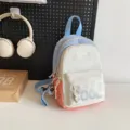 Small casual backpack multi-functional student travel daypack stylish blue white color. - Orange + Astronaut
