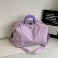 Expandable purple travel duffel bag large capacity gym storage bag for short trips daily - Purple