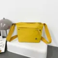 Yellow Canvas Crossbody Bag Casual Nylon Messenger Bag with Wide Strap for Women - Basic Style / Yellow
