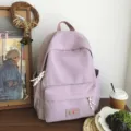 Casual purple backpack for women, stylish daily school bag and lightweight travel daypack. - L / Purple