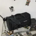 Large capacity multi-functional travel duffel bag, black sports gym bag for men outdoors. - Solid Black