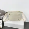 Casual canvas nylon crossbody bag for women, lightweight waterproof everyday shoulder bag. - Basic Style / Ivory
