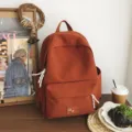 Casual minimalist school backpack in rust brown, lightweight daily bag for students and commuters. - L / Red Brown