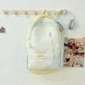 Cute Japanese style canvas backpack for women, large capacity daily school bag with fresh color. - Beige Blue Large Size