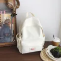 Simple casual small white backpack for women, lightweight travel daypack for daily commute. - S / White