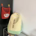 Yellow and green contrast color canvas backpack for student school and travel daily use. - Regular Fit / Yellow-Green