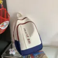 Μεγάλης χωρητικότητας σακίδιο πλάτης καμβάς σχολείο ταξίδι ελαφρύ casual. - Γούρι Πεντάγραμμα / Μπλε και Λευκό