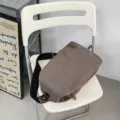Vintage καμβάς τσάντα χιαστί για γυναίκες και άνδρες, μεγάλη χωρητικότητα casual καθημερινή τσάντα. - Γκρι