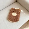 Gilet pour chien en peluche d'ours brun vêtements d'hiver chauds pour animaux mignons polaire. - XS / Motif chiot avec oreilles (Café)