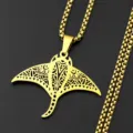 Collana con ciondolo razza manta in acciaio inossidabile gioielli totem oceano moda - Oro A