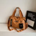 Grosse Kapazitaet Reise Duffle Bag Damen Sport Yoga Tasche Fitness Kurztrip Tasche - Braun Mit Katze