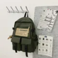 Gruener Multi-Taschen Rucksack Student Schultasche Freizeit wasserdichter Tagesrucksack. - Grün Einzeltasche