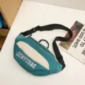 Stylish casual chest bag for women and men, trendy sports waist bag with adjustable strap. - Basic Style / Green