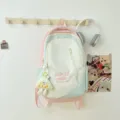 Japanese style pastel backpack large capacity casual school bag for women and students. - Pink Blue Large Size with Plush Pendant