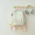 Pink mint white student backpack casual daypack cute school bag with plush pendant - Pink Blue Small Size with Plush Pendant