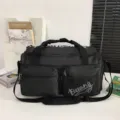 Black travel duffel bag large capacity gym bag waterproof weekender bag for men and women - Black