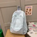 Light blue casual minimalist student backpack, versatile daily school bag for women and girls - L / Backpack / Blue