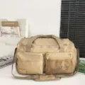 Large capacity travel duffel bag for men and women, waterproof fitness sports gym bag khaki. - Khaki
