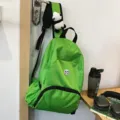 Lightweight waterproof outdoor hiking backpack, casual green daypack for travel and sports. - With Panda Plush Keychain / Green