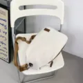 Casual τσάντα χιαστί από καμβά ρετρό μεγάλη χωρητικότητα πολυλειτουργική τσάντα στήθους - Λευκό