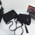 Casual canvas shoulder bag for women men, large capacity commuter messenger travel bag. - S / Black