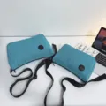 Casual canvas crossbody bag for daily commute, large capacity shoulder bag with strap. - S / Lake Blue