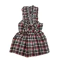 Pet plaid dress with bow and ruffles, cute puppy skirt apparel for small dogs cats summer. - S / Coffee