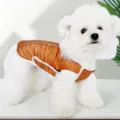 Manteau d'hiver matelassé marron pour chien avec doublure en polaire blanche pour petits animaux. - S / Manteau rembourré réfléchissant (Marron)