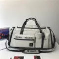 Leichte Sport Reisetasche, große Kapazität Fitness Bag mit Nass Trocken Trennung. - Grau