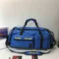 Blaue Reisetasche Sport Fitness Tasche mit grossem Stauraum und Nass Trocken Trennung - Blau