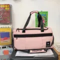 Pink travel duffel bag large capacity sports gym bag waterproof overnight luggage for school travel - Pink