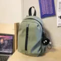 Lightweight casual backpack for students and travel, minimalist green school daypack style - Charm Style (Soot Sprite) / Green