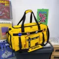 Grote capaciteit reistas waterdichte sport fitness tas voor dames en heren geel - Geel