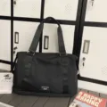 Lightweight travel duffel bag for women, large capacity sports gym bag and luggage organizer. - Black